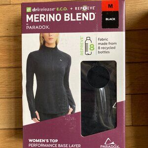 Paradox Merino Blend Women's top base layer one quarter zipper size Medium